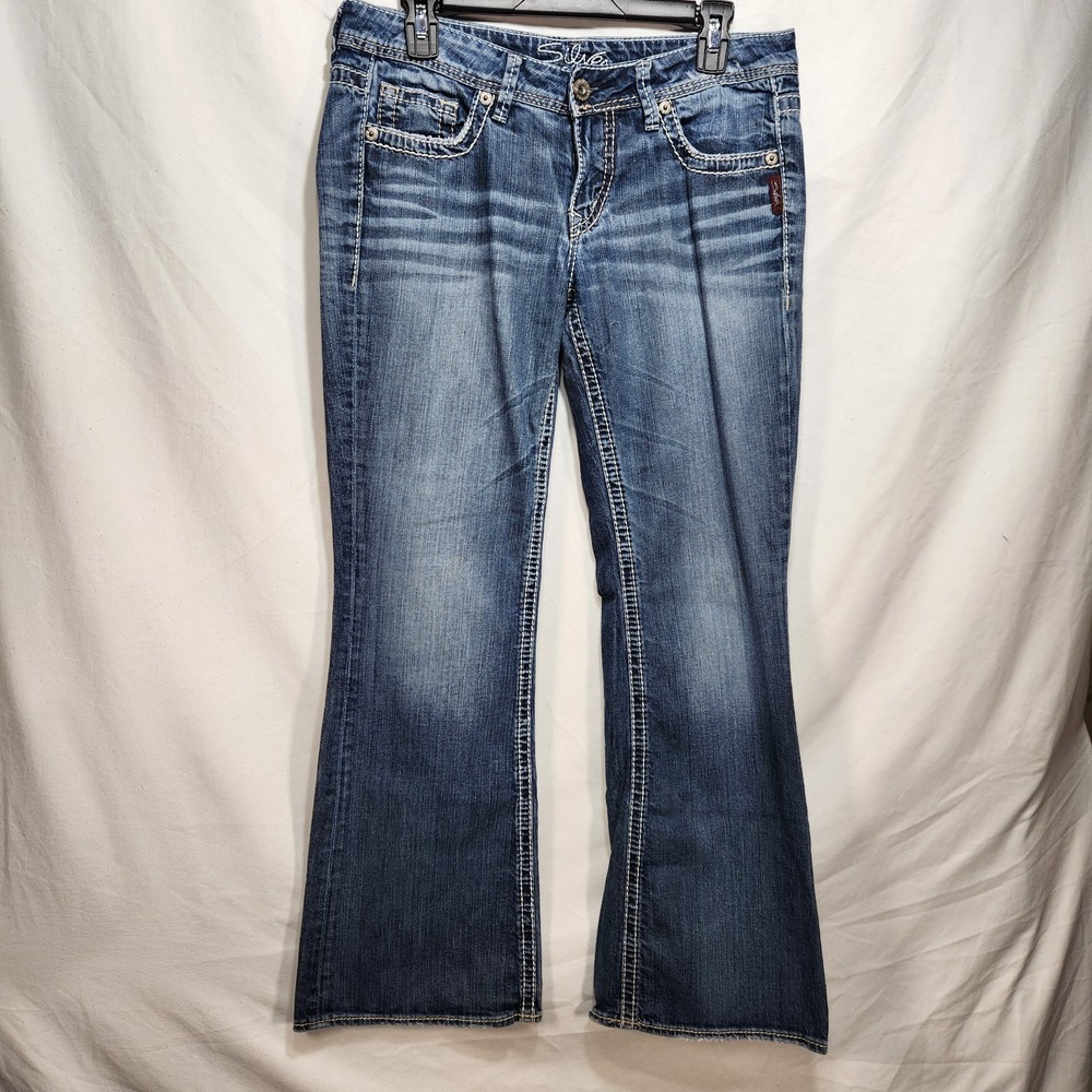 Silver Jeans‎ Lola Flare Womens Denim Jeans Dark Wash Size W 29/ L 31